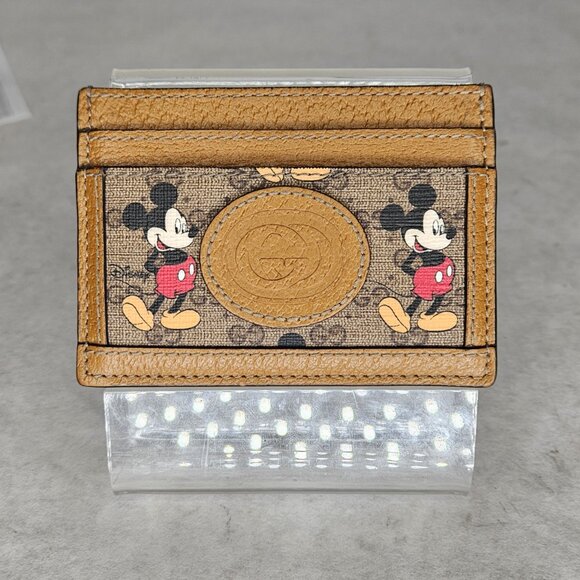 Gucci Mickey Mouse GG Supreme Canvas Card Holder Wallet with Dustbag Disney - Picture 2 of 9